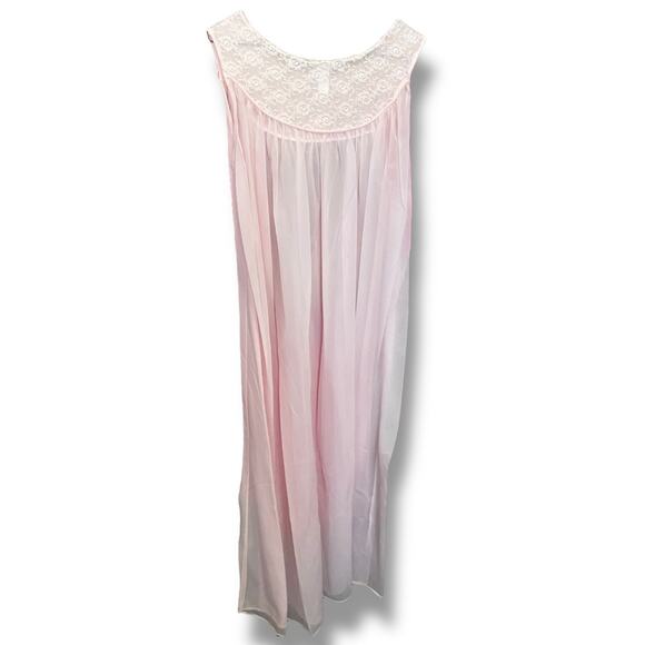 Vintage Pink Lace Nightgown Dress Coquette Cottagecore Lolita - Picture 13 of 16